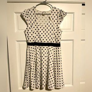 Yellow Star from ModCloth white dress with black polka dots, never worn size xL